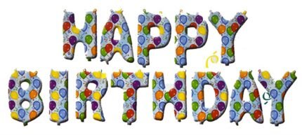 MPS MY PARTY SUPPLIERS®13Pcs 16inch Blue with Balloons Printed Happy Birthday Letter Foil Balloons Decoration for Birthday Foil balloons for birthday decoration Balloon Set for Decoration (13Pcs 16inch)