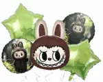 MPS MY PARTY SUPPLIERSĀ® Set of 5 Labubu Cartoon Foil Balloon Kids Party Cartoon Theme Monster Bunny Doll Plush Toy Birthday Gift Star Foil Balloon Foil Balloons for kids Birthday Decoration