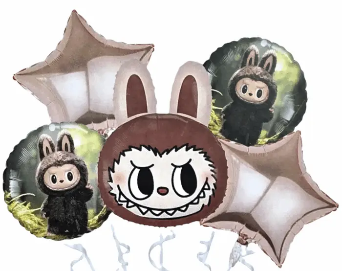 bottle (9) MPS MY PARTY SUPPLIERS® Set of 5 Cartoon Labubu Foil Balloon Kids Party Cartoon Theme Monster Bunny Doll Plush Toy Birthday Gift Star Foil Balloon Foil Balloons for kids Birthday Decoration - Image 1