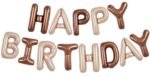 MPS MY PARTY SUPPLIERS®16 Inch 13Pcs Brown - Cream Happy Birthday Letter Foil Balloon, Birthday Party Supplies Happy Birthday Balloons for Party Decoration, Happy Birthday Balloons set, Birthday Theme Decorations Kit