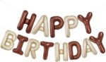 MPS MY PARTY SUPPLIERS®16 Inch 13Pcs Brown - Cream Happy Birthday Letter Foil Balloon, Birthday Party Supplies Happy Birthday Balloons for Party Decoration, Happy Birthday Balloons set, Birthday Theme Decorations Kit - Image 2