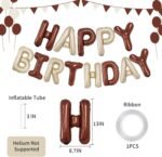 MPS MY PARTY SUPPLIERS®16 Inch 13Pcs Brown - Cream Happy Birthday Letter Foil Balloon, Birthday Party Supplies Happy Birthday Balloons for Party Decoration, Happy Birthday Balloons set, Birthday Theme Decorations Kit - Image 4