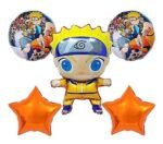 MPS MY PARTY SUPPLIERS® Set of 5 Goku Dragon Ball Z Foil Balloons kit for Birthday Decoration, Superhero Theme Party Item, Balloons for kids Party With orange Star, Anime Cartoon Foil Balloon