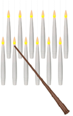 MPS MY PARTY SUPPLIERS® Set of 12 Flameless Floating Candles with Magic Wand Remote, Flickering Warm Light, Battery Operated Candle for Christmas, Wedding, Halloween Decorations