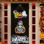 MPS MY PARTY SUPPLIERS® 1pc Halloween Wall or Door Hangings Halloween Spooky Pumpkin, Ghost, Witch, Bat Decorations Halloween Hangings Ornamants Haunted House Yard Decor