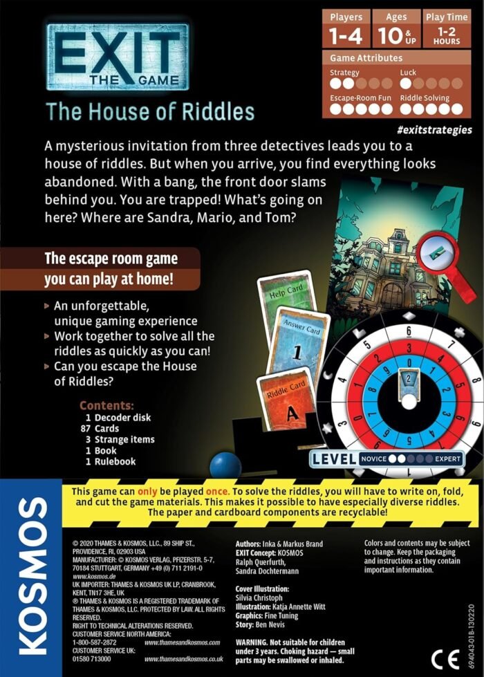 MPS MY PARTY SUPPLIERS® The House of Riddles Card Game, Mystery Puzzle Game for Kids Ages 10+ and Adults, Brain Teasing Family & Party Game, Adventure Game 1-4 Players, Ages 10+, Play Time 1-2 Hours - Image 7
