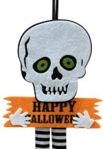 MPS My Party Suppliers 1 PCS Happy Halloween Felt Hanging, Skeleton Felt Hanging Decor for Halloween, Hangings for Home Wall Door Window Decorations, Skeleton Decor Items - Image 4