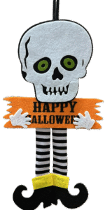 MPS My Party Suppliers 1 PCS Happy Halloween Felt Hanging, Skeleton Felt Hanging Decor for Halloween, Hangings for Home Wall Door Window Decorations, Skeleton Decor Items - Image 3