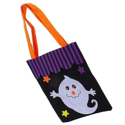 Halloween Ghost Candy Halloween Goody Bags |Trick or Treat Halloween Candy Baskets| Halloween Pumpkin Treat Bag Trick Or Treat Halloween Basket | Party Accessories Props Felt Fabric