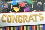 MPS MY PARTY SUPPLIERS® Golden CONGRATS Letter Foil Balloons Letters Foil Banner Balloons Mylar Balloons for Birthday Decoration Birthday Décor Supplies - Image 2