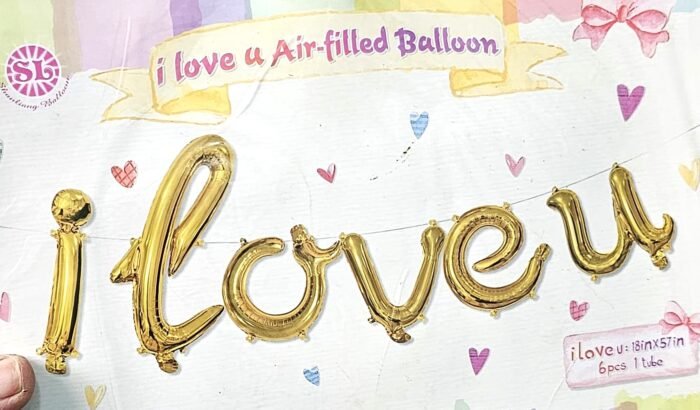 MPS MY PARTY SUPPLIERS® Golden i love u Golden Cursive Happy Birthday Letter Foil Balloons Colorful Birthday Letters Foil Banner Balloons Mylar Balloons for Birthday Decoration Birthday Décor Supplies - Image 3
