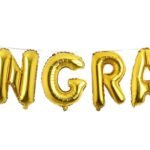 MPS MY PARTY SUPPLIERS® Golden  CONGRATS Letter Foil Balloons Letters Foil Banner Balloons Mylar Balloons for Birthday Decoration Birthday Décor Supplies