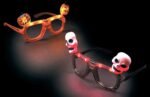 MPS MY PARTY SUPPLIERS 1pc Halloween Light-Up Orange Glasses, glow in dark goggles, pumpkin glasses, halloween pumpkin, skull head goggles, orange black eye glasses, pumpkin, skeleton decor - Image 6