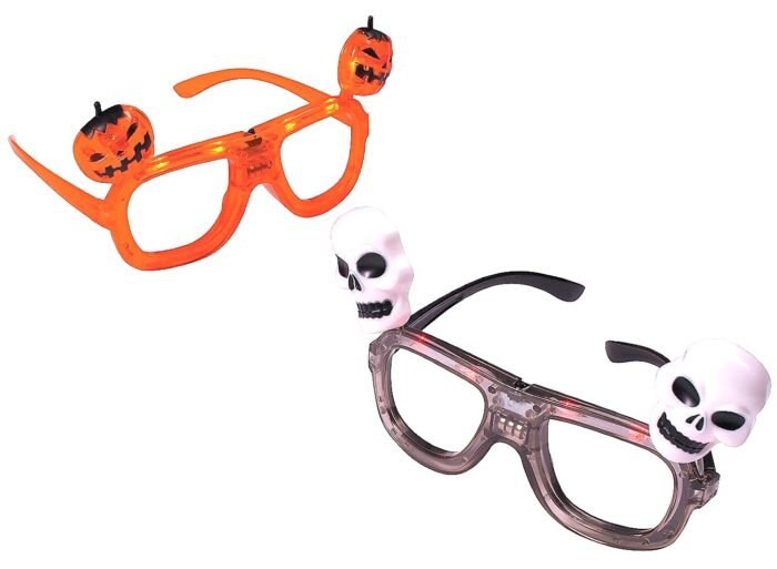 MPS MY PARTY SUPPLIERS 1pc Halloween Light-Up Black Glasses, glow in dark goggles, pumpkin glasses, halloween pumpkin, skull head goggles, orange black eye glasses, pumpkin, skeleton decor - Image 8