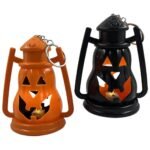 MPS My Party Suppliers Set of 2 Halloween Lamps, Halloween laltern, LED for Halloween Decoration, Halloween Hanging Decoration (orangr-Black laltern) - Image 2