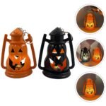 MPS My Party Suppliers Set of 2 Halloween Lamps, Halloween laltern, LED for Halloween Decoration, Halloween Hanging Decoration (orangr-Black laltern) - Image 3