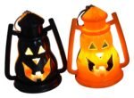MPS My Party Suppliers Set of 2 Halloween Lamps, Halloween laltern, LED for Halloween Decoration, Halloween Hanging Decoration (orangr-Black laltern)