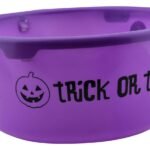 MPS My Party Suppliers Halloween Trick or Treat Pumpkin Bucket Lantern led Halloween Pumpkin Candy Basket Bucket Child Trick or Treat Big Candy Bag Home Halloween Party Tree Light Decor (Purple)