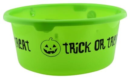 MPS My Party Suppliers Halloween Trick or Treat Pumpkin Bucket Lantern led Halloween Pumpkin Candy Basket Bucket Child Trick or Treat Big Candy Bag Home Halloween Party Tree Light Decor (Green)