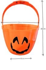 Light Up Halloween Trick or Treat Pumpkin Bucket Jack O Lantern Halloween Pumpkin Candy Basket Bucket Child Candy Bag Halloween Party Tree Light Decor Supplies (LED Pumpkin Basket) - Image 3
