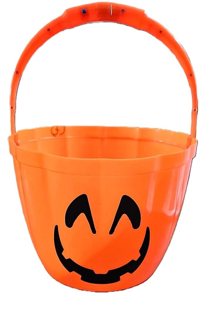 Light Up Halloween Trick or Treat Pumpkin Bucket Jack O Lantern Halloween Pumpkin Candy Basket Bucket Child Candy Bag Halloween Party Tree Light Decor Supplies (LED Pumpkin Basket) - Image 4