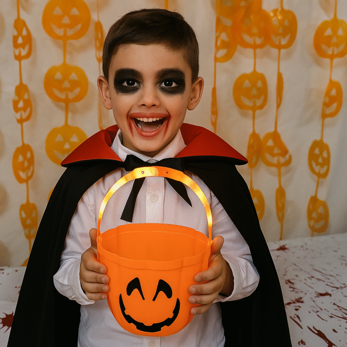 Light Up Halloween Trick or Treat Pumpkin Bucket Jack O Lantern Halloween Pumpkin Candy Basket Bucket Child Candy Bag Halloween Party Tree Light Decor Supplies (LED Pumpkin Basket) - Image 7