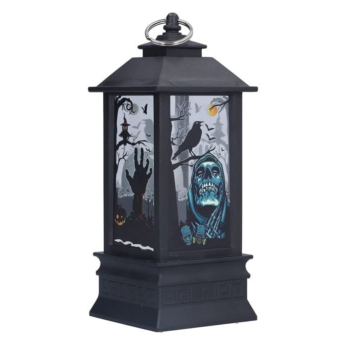 MPS My Party Suppliers Set of 2 Halloween Lamps, Halloween laltern, LED for Halloween Decoration, Halloween Hanging Decoration (Orange-Black Colorful laltern) - Image 7