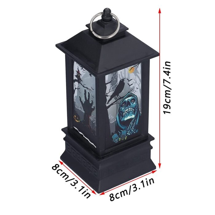 MPS My Party Suppliers Set of 2 Halloween Lamps, Halloween laltern, LED for Halloween Decoration, Halloween Hanging Decoration (Orange-Black Colorful laltern) - Image 8
