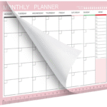 MPS MY PARTY SUPPLIERS® 1pc Pink Monthly Planner, To Do List Notebook Tear-Off Sheets Undated Make-A-List Calendar Desk Pads for Organizing & Scheduling Tasks Ideal for Home Office Fancy Stationery Items