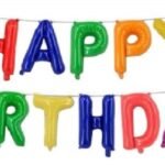 MPS MY PARTY SUPPLIERS®13Pcs 16inch Multicolor Happy Birthday Letter Foil Balloons Decoration for Birthday Foil balloons for birthday decoration Balloon Set for Decoration (13Pcs 16inch)