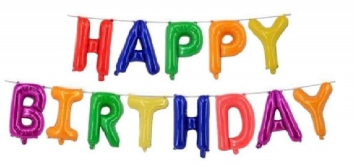 MPS MY PARTY SUPPLIERS®13Pcs 16inch Multicolor Happy Birthday Letter Foil Balloons Decoration for Birthday Foil balloons for birthday decoration Balloon Set for Decoration (13Pcs 16inch) - Image 2