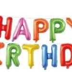 MPS MY PARTY SUPPLIERS®13Pcs 16inch Rainbow Happy Birthday Letter Foil Balloons Decoration for Birthday Foil balloons for birthday decoration Balloon Set for Decoration (13Pcs 16inch)