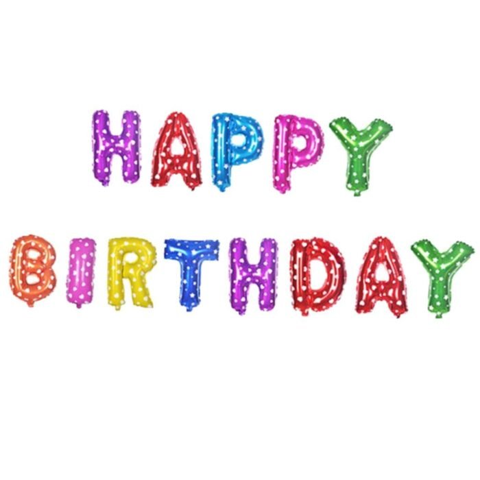 MPS MY PARTY SUPPLIERS®13Pcs 16inch Rainbow Happy Birthday Letter Foil Balloons Decoration for Birthday Foil balloons for birthday decoration Balloon Set for Decoration (13Pcs 16inch) - Image 2