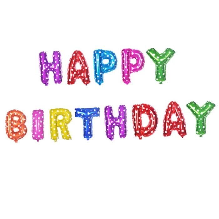 MPS MY PARTY SUPPLIERS®13Pcs 16inch Rainbow Happy Birthday Letter Foil Balloons Decoration for Birthday Foil balloons for birthday decoration Balloon Set for Decoration (13Pcs 16inch) - Image 3