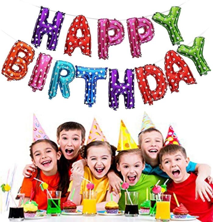 MPS MY PARTY SUPPLIERS®13Pcs 16inch Rainbow Happy Birthday Letter Foil Balloons Decoration for Birthday Foil balloons for birthday decoration Balloon Set for Decoration (13Pcs 16inch) - Image 6