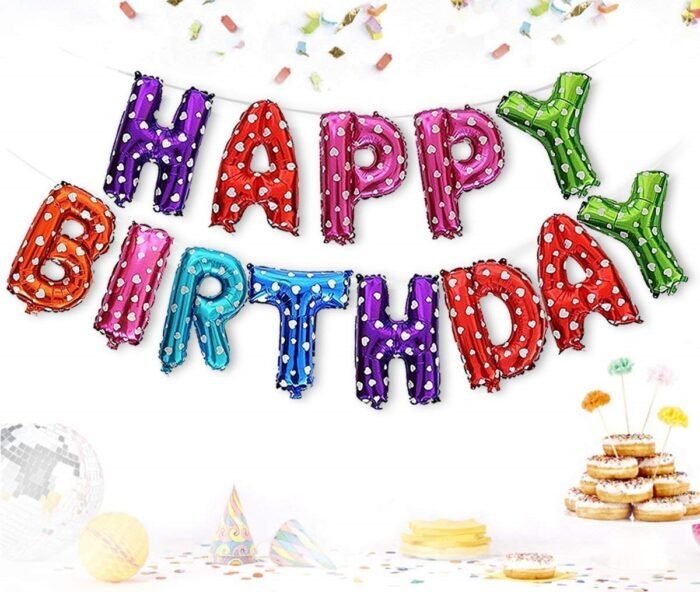 MPS MY PARTY SUPPLIERS®13Pcs 16inch Rainbow Happy Birthday Letter Foil Balloons Decoration for Birthday Foil balloons for birthday decoration Balloon Set for Decoration (13Pcs 16inch) - Image 8