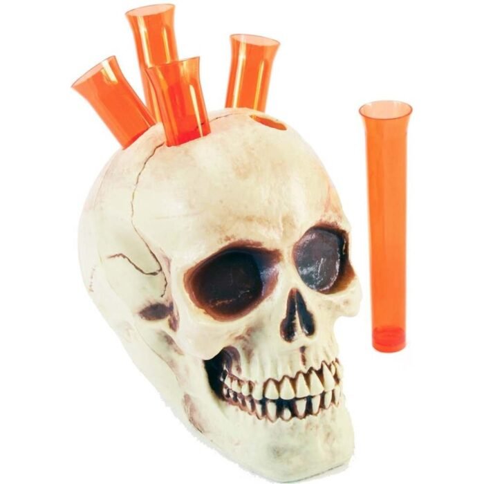 MPS MY PARTY SUPPLIERS Set of 5 Halloween Party Glass, Shot Glass for Halloween, Glasses for Halloween, Unbreakable Tube Multicolor Glasses, Halloween Decorations (Orange) - Image 3