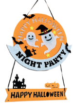 MPS My Party Suppliers 1 PCS Halloween Felt Hanging Sign Trick or Treat Pumpkin Felt Hanging Sign Witch Hat Signs for Halloween Home Wall Door Window Decorations Haunted House Decor (Random Design) - Image 2