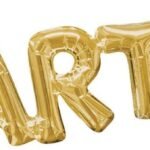 MPS MY PARTY SUPPLIERS® Golden PARTY! Golden Cursive Happy Birthday Letter Foil Balloons Colorful Birthday Letters Foil Banner Balloons Mylar Balloons for Birthday Decoration Birthday Décor Supplies