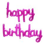 MPS MY PARTY SUPPLIERS® Pink Cursive Happy Birthday Letter Foil Balloons Colorful Birthday Letters Foil Banner Balloons Mylar Balloons for Birthday Decoration Birthday Décor Supplies