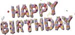 MPS MY PARTY SUPPLIERS®13Pcs 16inch Pink with Balloons Printed Happy Birthday Letter Foil Balloons Decoration for Birthday Foil balloons for birthday decoration Balloon Set for Decoration (13Pcs 16inch)