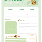 MPS MY PARTY SUPPLIERS® 1pc Green Weekly Planner, To Do List Notebook Tear-Off Sheets Notepad Day or Work Organizer, Scheduler for Goals, Tasks, Ideas Ideal for Home Office Fancy Stationery Items