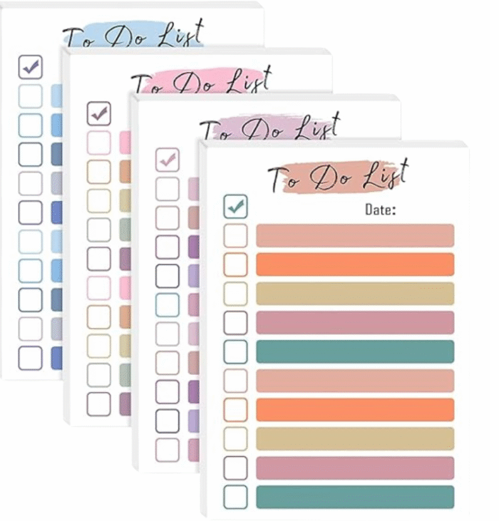 MPS MY PARTY SUPPLIERS® 1pc To Do List Sticky Notes, 50 Sheets Self-Stick Colors Sticky Notes, Portable to Do List Planner, Daily to Do List Checklist Notepad for Office Home School Planning Supplies - Image 1