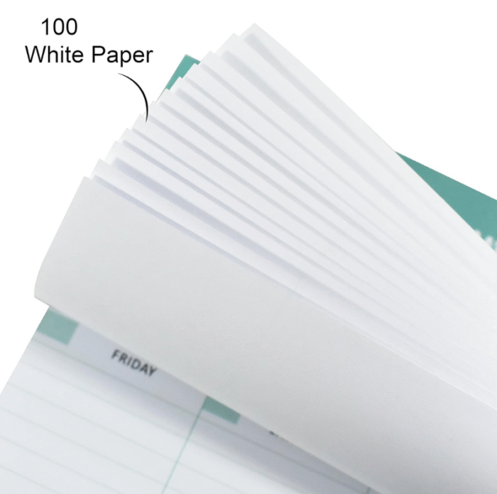 MPS MY PARTY SUPPLIERS® 1pc Green Weekly Planner, To Do List Notebook Tear-Off Sheets Notepad Day or Work Organizer, Scheduler for Goals, Tasks, Ideas Ideal for Home Office Fancy Stationery Items - Image 2