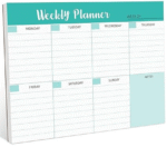 MPS MY PARTY SUPPLIERSĀ® 1pc Green Weekly Planner, To Do List Notebook Tear-Off Sheets Notepad Day or Work Organizer, Scheduler for Goals, Tasks, Ideas Ideal for Home Office Fancy Stationery Items - Image 3