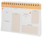 MPS MY PARTY SUPPLIERSĀ® 1pc Orange Daily Planner, Spiral Designed Notepad Schedule Plan for Management Organizer, Scheduler for Goals, Tasks, Ideas Ideal for Home Office Fancy Stationery Items