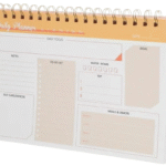 MPS MY PARTY SUPPLIERS® 1pc Orange Daily Planner, Spiral Designed Notepad Schedule Plan for Management Organizer, Scheduler for Goals, Tasks, Ideas Ideal for Home Office Fancy Stationery Items