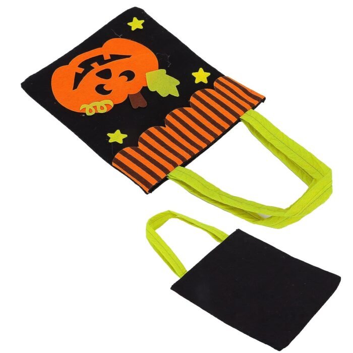Halloween Pumpkin Candy Bag Basket | Halloween Candy Goody Bags |Trick or Treat Halloween Candy Baskets| Halloween Bag Trick Or Treat Felt Fabric - Image 4