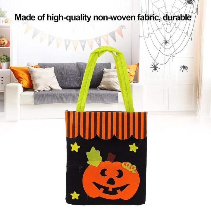 Halloween Pumpkin Candy Bag Basket | Halloween Candy Goody Bags |Trick or Treat Halloween Candy Baskets| Halloween Bag Trick Or Treat Felt Fabric - Image 7
