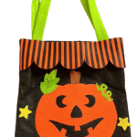 Halloween Pumpkin Candy Bag Basket | Halloween Candy Goody Bags |Trick or Treat Halloween Candy Baskets| Halloween Bag Trick Or Treat Felt Fabric